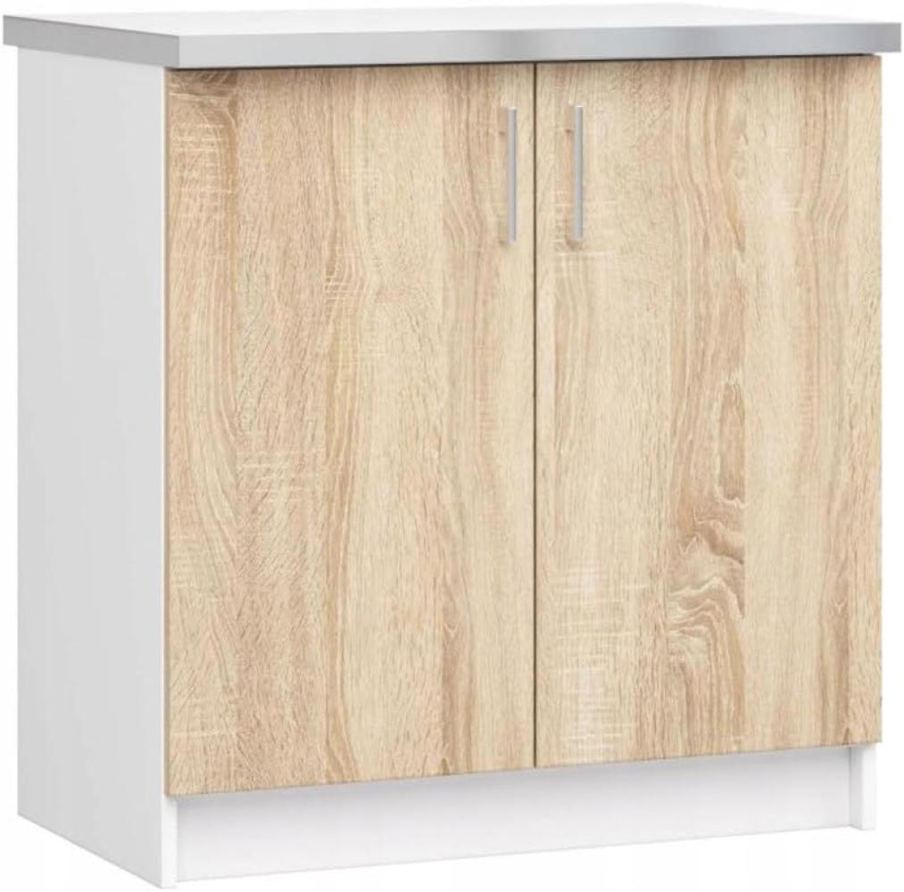Küchenunterschrank mit Arbeitsplatte SALTO S80 2D, 80x85,5x46, Sonoma/weiß Bild 1