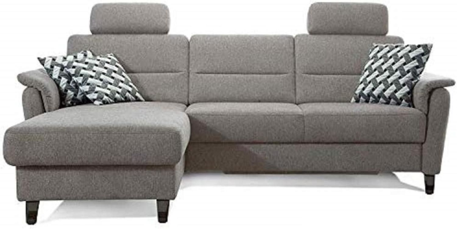 Cavadore Ecksofa Palera mit Federkern / L-Form Sofa mit Longchair links / 244 x 89 x 164 / Stoff Hellgrau Bild 1