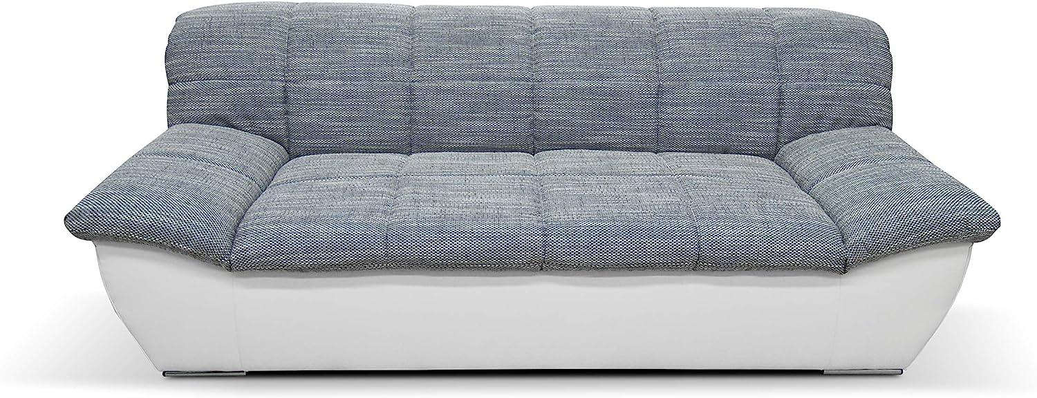 DOMO. collection Splash Sofa / 2-Sitzer / Breite: 211 cm / Bezugsstoff: Webstoff in weiss-grau & Kunstleder in weiss / modernes Sofa Bild 1