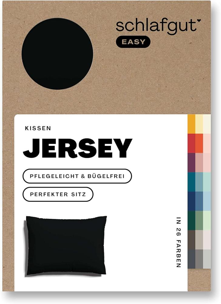 Schlafgut Kissenbezug EASY Jersey|Kissenbezug einzeln 70x90 cm| off-black Bild 1