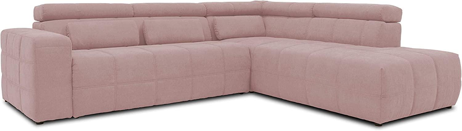 DOMO. collection Brandon Ecksofa, Sofa mit Rückenfunktion in L-Form, Polsterecke, Eckgarnitur, rosa, Ottomane rechts Bild 1