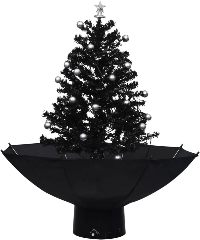 vidaXL Schneiender Weihnachtsbaum mit Schirmfuß Schwarz 75 cm PVC Bild 1