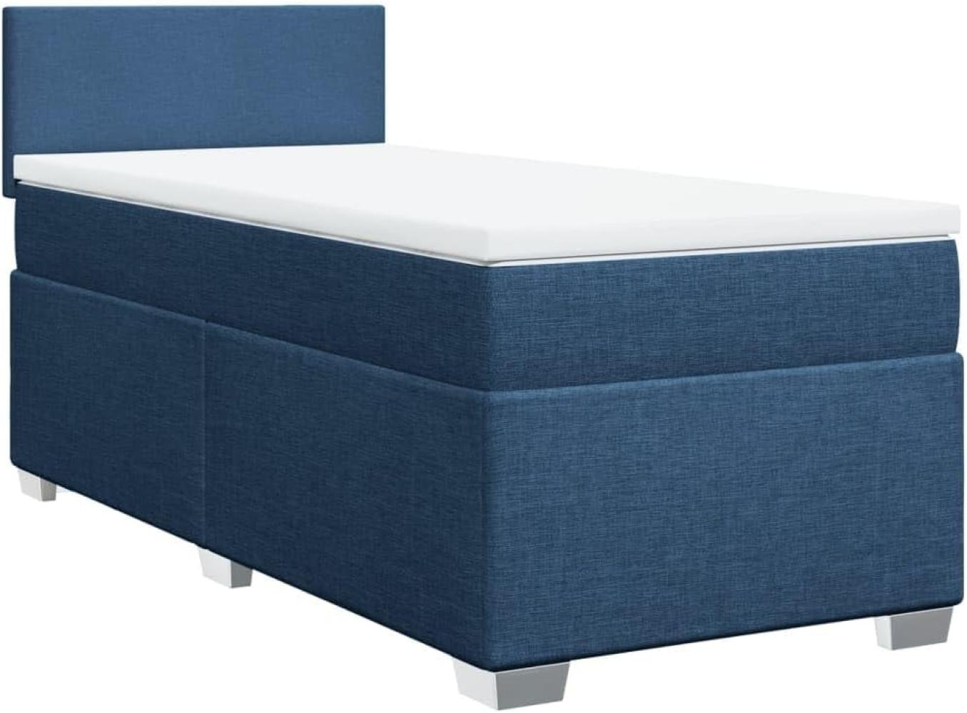 Boxspringbett mit Matratze Blau 90x200 cm Stoff 3288070 Bild 1