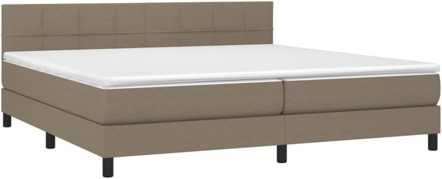 Boxspringbett mit Matratze & LED Stoff Taupe 200 x 200 cm, Härtegrad: H2 [3133185] Bild 1