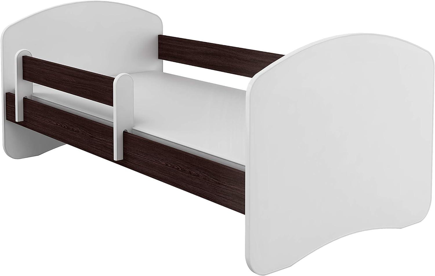 Kinderbett Jugendbett mit einer Schublade und Matratze Weiß ACMA II (180x80 cm, Holz Wenge) Bild 1