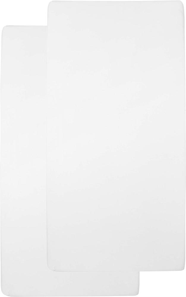 Meyco Jersey Spannbettlaken Kinderbett - 2er Set - 60x120 cm - Weiß Bild 1