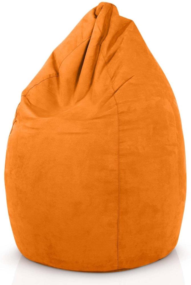 Green Bean© Sitzsack mit Rückenlehne "Drop" 60x60x90cm - Indoor Sitzkissen 220L Füllung - Bean Bag Lounge Chair Sitzhocker Orange Bild 1