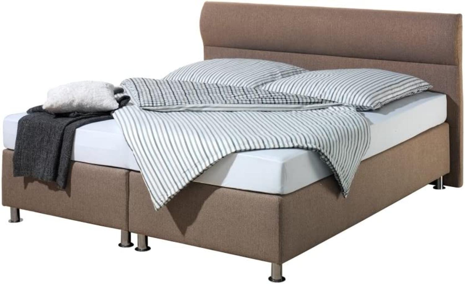 Maintal Boxspringbett Filipo, 180 x 200 cm, Stoff, Bonellfederkern Matratze h3, Braun Bild 1