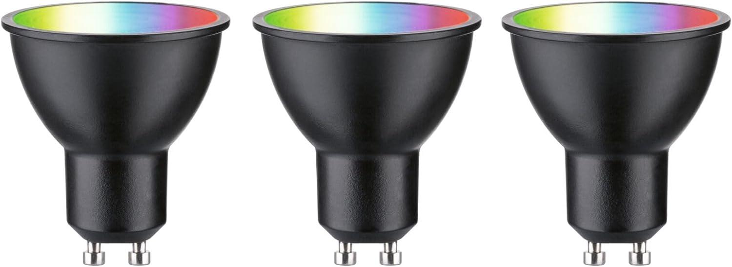Paulmann 29153 Standard 230V Smart Home Zigbee LED Reflektor GU10 3x350lm 3x4,8W RGBW+ dimmbar Schwarz matt Leuchtmittel Bild 1