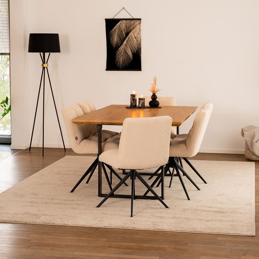 HOME DELUXE Esstisch Eckig Ausziehbar AVENCIA inkl. U-Fuß - 160 x 100 cm - Farbe: Light Oak, Größe: 160 x 100 cm Bild 1