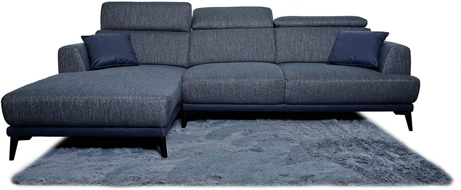 Sofa HWC-G44, Couch Ecksofa L-Form, Liegefläche Nosagfederung Taschenfederkern Teppich verstellbar ~ links, dunkelgrau Bild 1