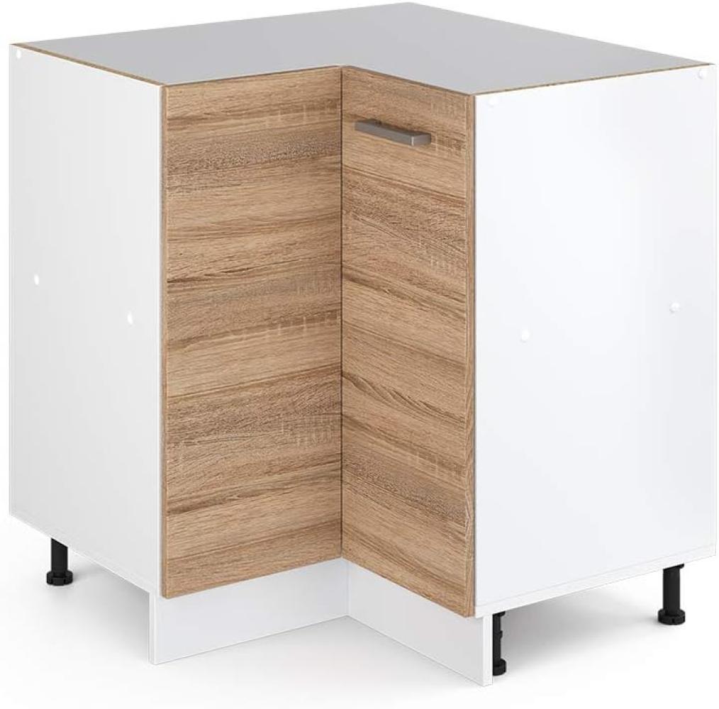 Vicco Küchenschrank R-Line Hängeschrank Unterschrank Küchenzeile Küchenunterschrank Arbeitsplatte, Möbel verfügbar in anthrazit und weiß (Sonoma ohne Arbeitsplatte, Eckunterschrank 87 cm) Bild 1