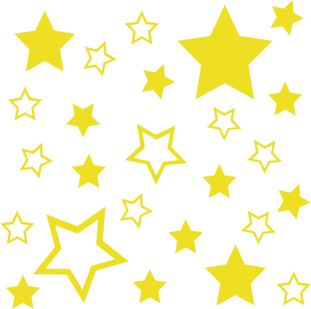 kleb-Drauf Wandtattoos 25 Sterne Gelb - matt Bild 1