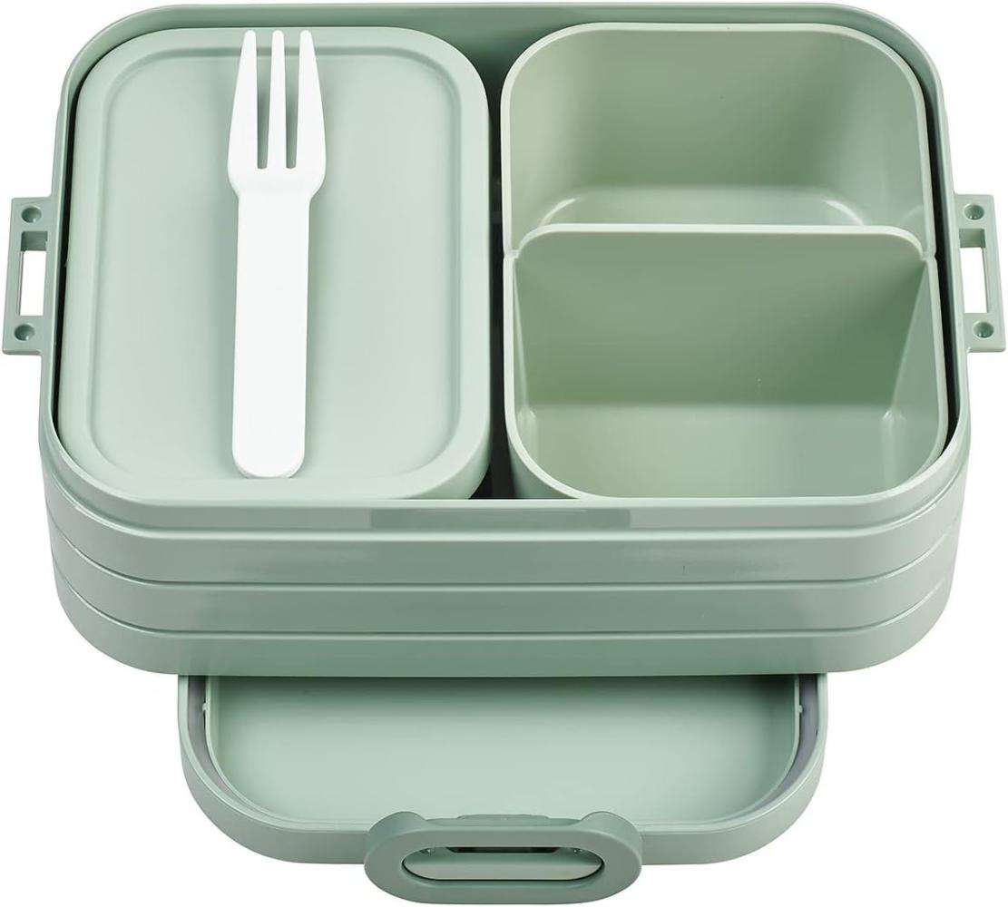 Mepal - Bento Lunchbox Take A Break Midi - Brotdose mit Bento-Box - Meal Prep Box für Sandwiches, Kleine Snacks & Reste - Snack & Mittagessen - Essensbox mit Fächern - 900 ml - Nordic Sage Bild 1