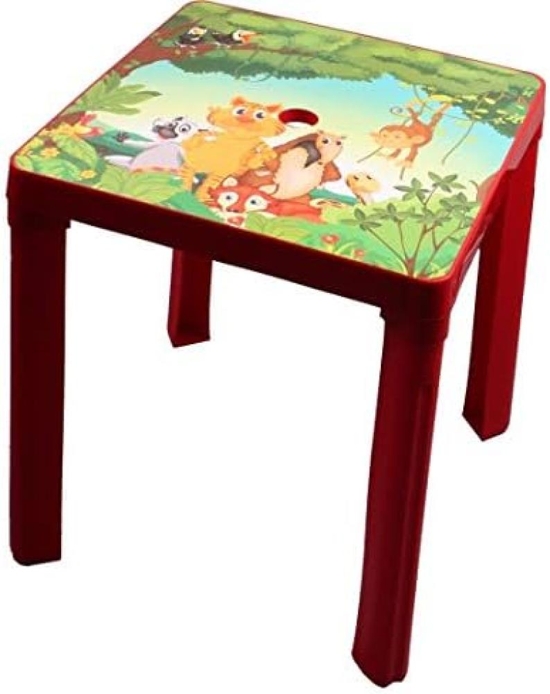 Kindertisch mit Aufdruck rot Bild 1