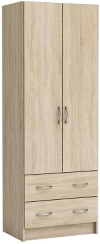 Kleiderschrank >Dual< in Sonoma Eiche aus Holzwerkstoff - 61x170x41cm (BxHxT) Bild 1