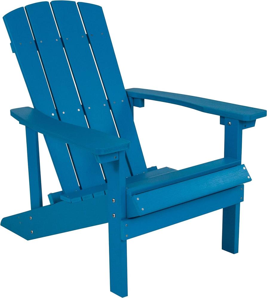 Flash Furniture Poly Adirondack Stuhl, Harz Polystyrol, blau, 1 Stück Bild 1