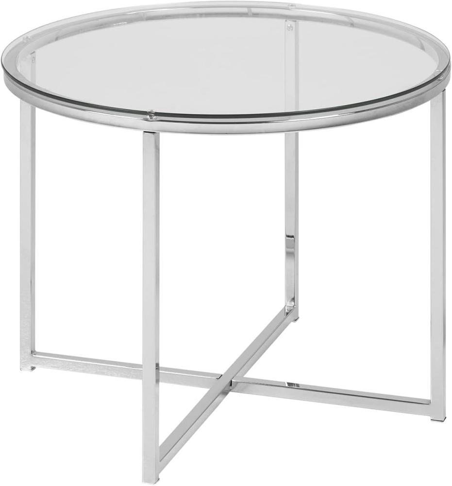AC Design Furniture Gurli Rund Beistelltisch, B: 55 x T: 55 x H: 45 cm, Klar, Glas/Chrom, 1 Stk. Bild 1