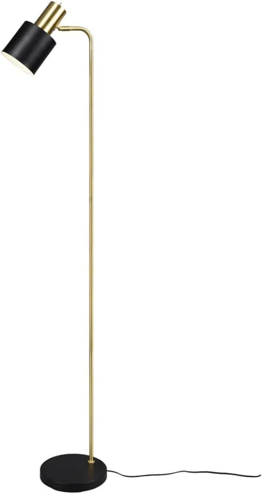 LED Stehleuchte Gold & Metallschirm Schwarz Höhe 154cm Bild 1