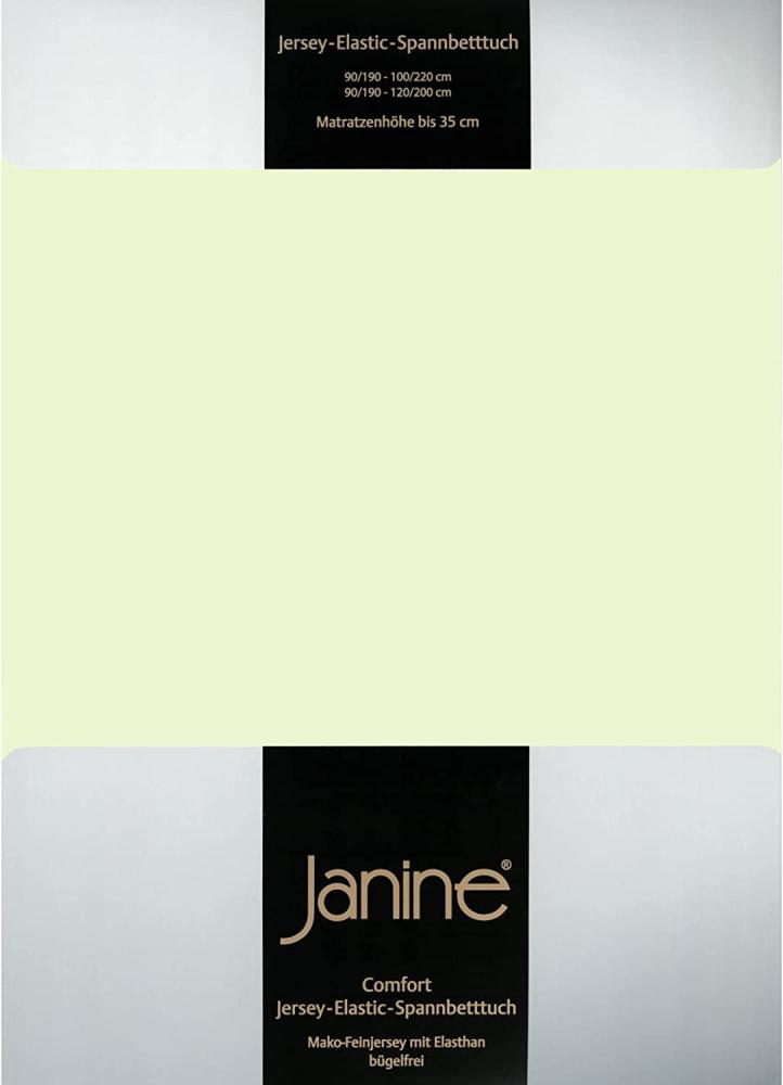 Janine Jersey Elastic Spannbetttuch|180x200 cm - 200x220 cm| limone Bild 1