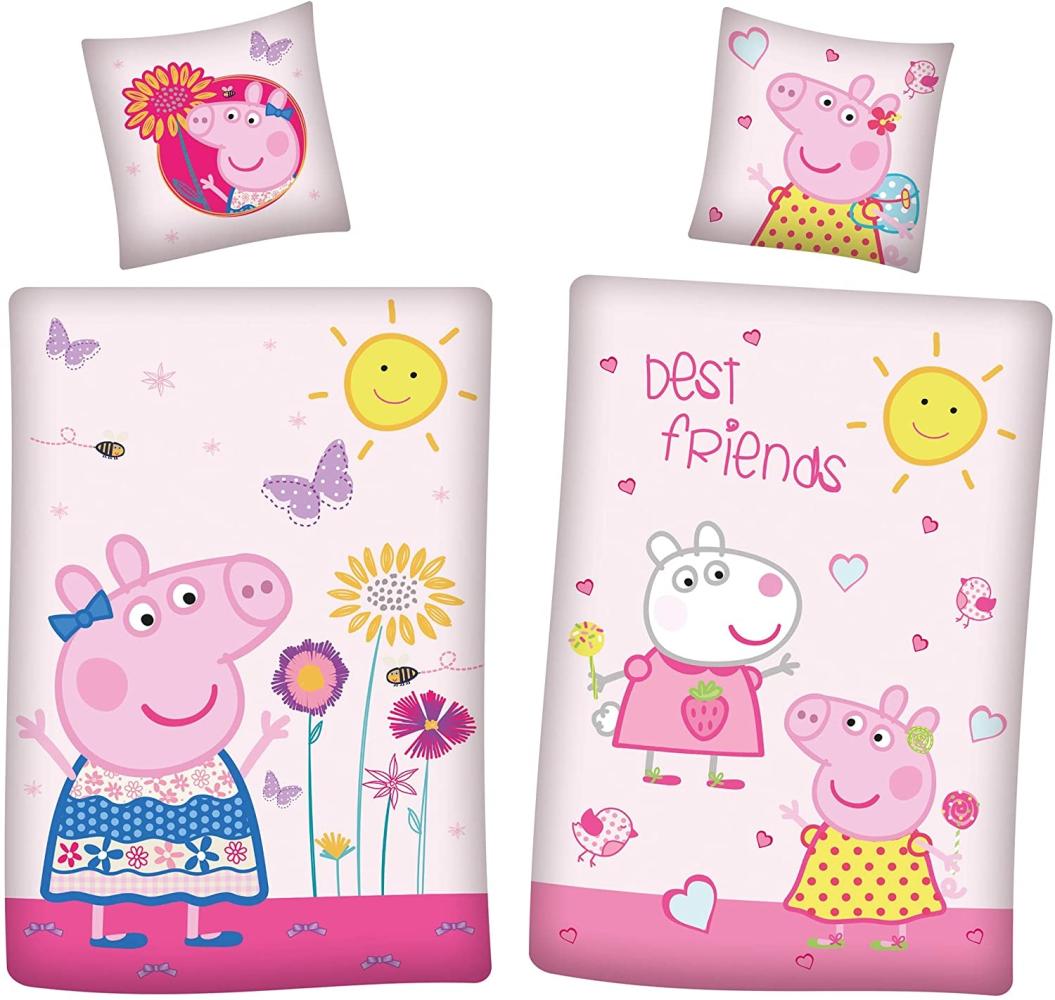 Bettwäsche Peppa Wutz 'Pig Friends' Linon / Renforce rosa Bild 1