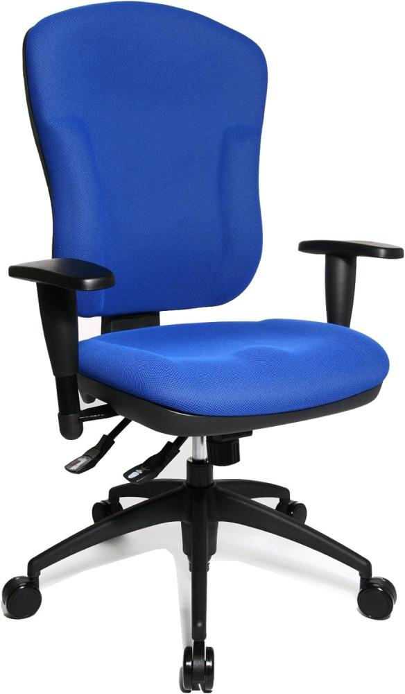 Topstar Wellpoint 30 SY, ergonomischer Bürostuhl, Schreibtischstuhl, Muldensitz, inkl. Armlehnen, Bezug blau Bild 1