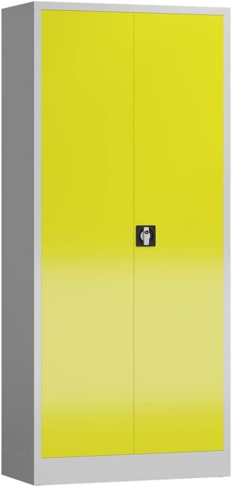 Aktenschrank Metallschrank abschließbar mit 2 Türen, 4 Fachböden 1800 x 800 x 380mm (RAL 9005 tiefschwarz) Bild 1