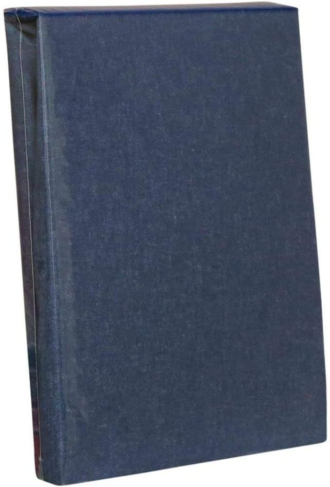Traumschlaf Melange Biber Spannbetttuch | 180x200 cm | marineblau Bild 1