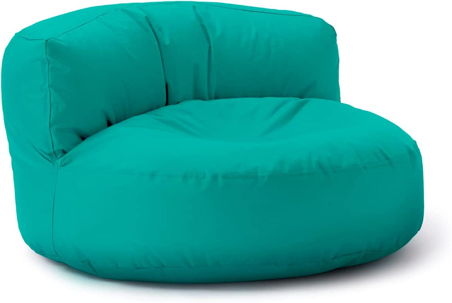 Lumaland Outdoor Sitzsack-Lounge, Rundes Sitzsack-Sofa für draußen, 320l Füllung, 90 x 50 cm, Türkis Bild 1