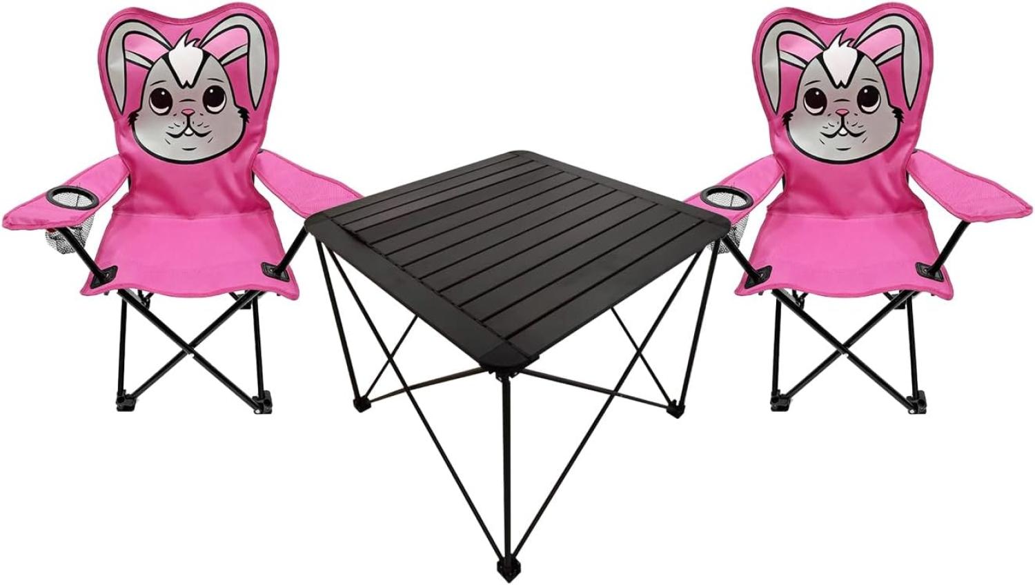 3tlg Kinder Campingmöbel Set Outdoor Campingstuhl Anglerstuhl Tisch Bild 1
