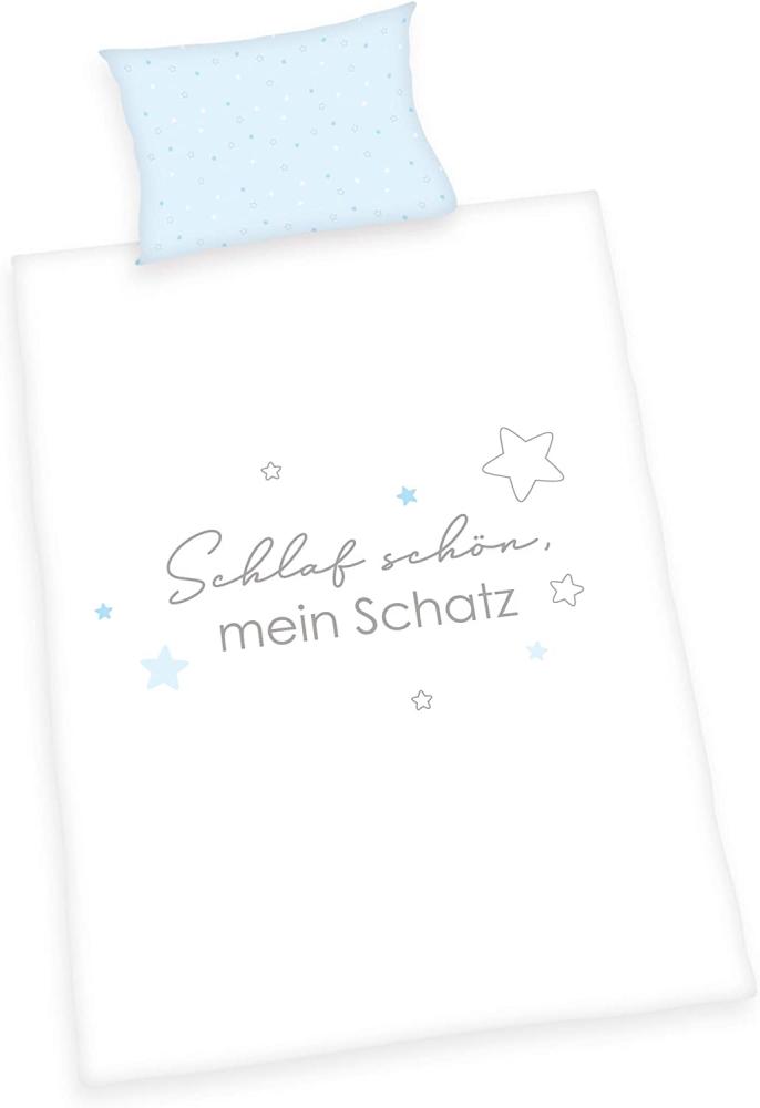 \"Baby BIO Bettwäsche, Herding, Kleiner Schatz, blau, 100 x 135 cm\" Bild 1