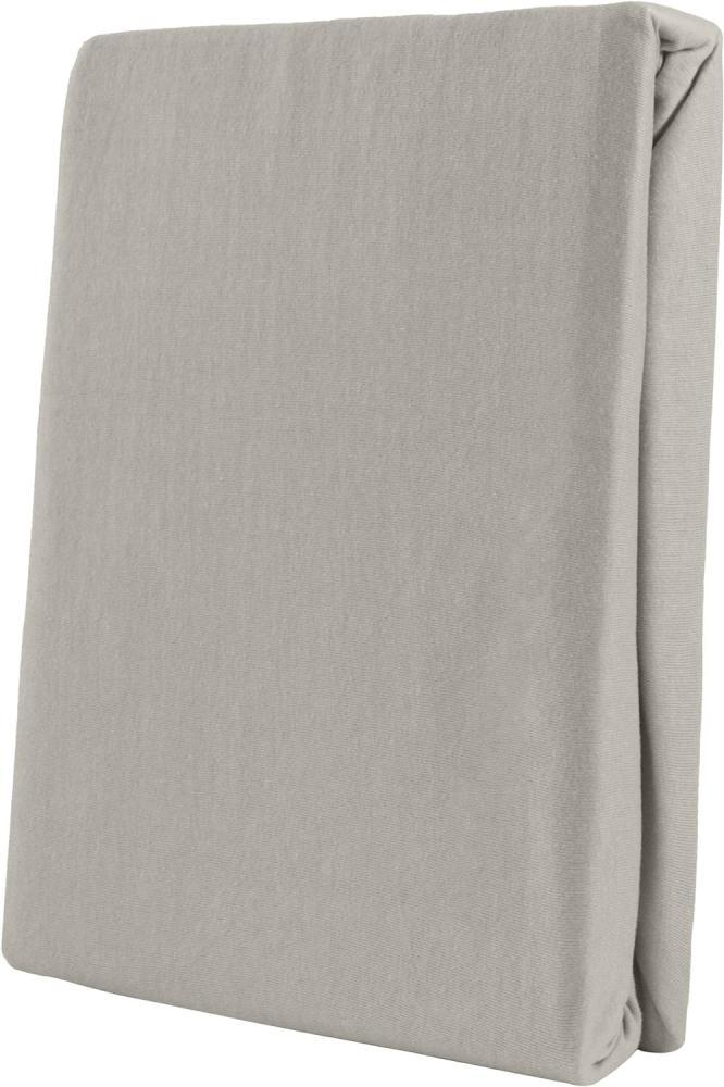 Leonado Vicent - Classic Spannbettlaken Bettlaken 100% Baumwolle Jersey Spannbetttuch in vielen Farben & Größen, Maße Spannbettlaken:200 x 200 cm - 200 x 220 cm, Farbe Spannbettlaken:Grau Bild 1