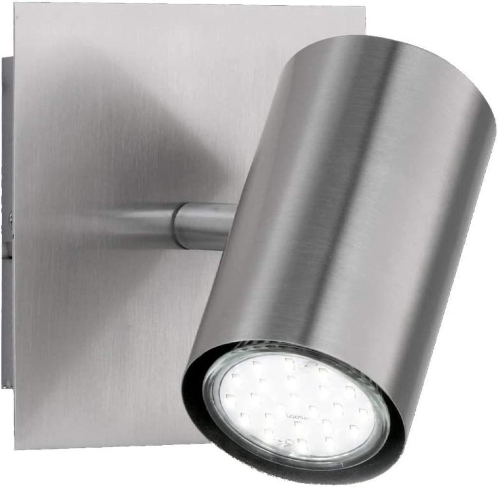 Dimmbare LED Wandleuchte aus Silber mattem Metall mit schwenkbarem Spot Bild 1