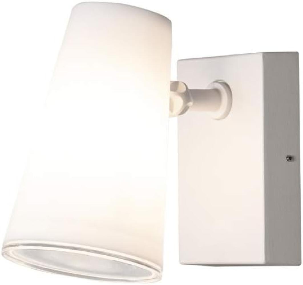 LED Außenwandleuchte Downlight Weiß mit schwenkbarem Kopf Höhe 21,5cm IP54 E27 Bild 1