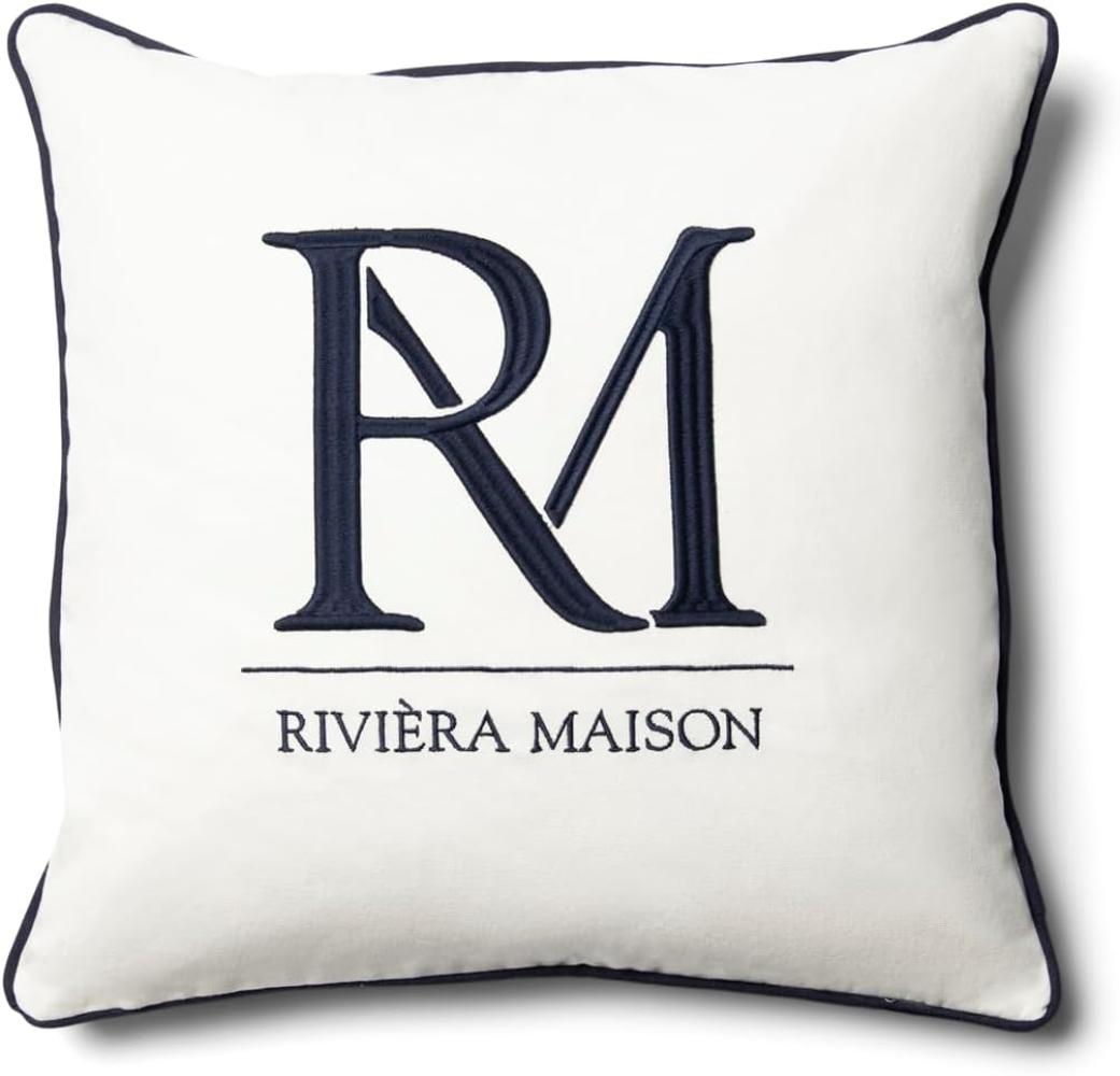 Riviera Maison Kissenhülle RM Monogram Pillow Cover Weiß (50x50cm) 557580 Bild 1
