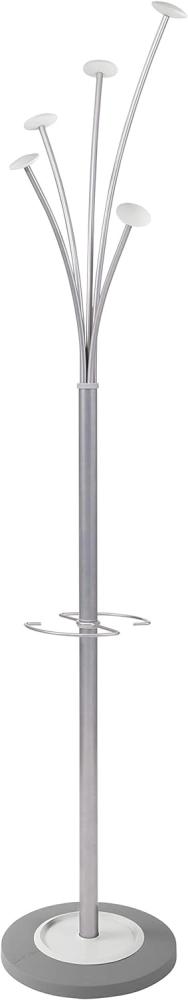 Garderobenständer - 5 Haken - Jackenständer - Schirmständer - Stabiler Beschwerter Sockel - Einfache Montage - Ideal für Büros und Hauseingänge - ALBA Bild 1