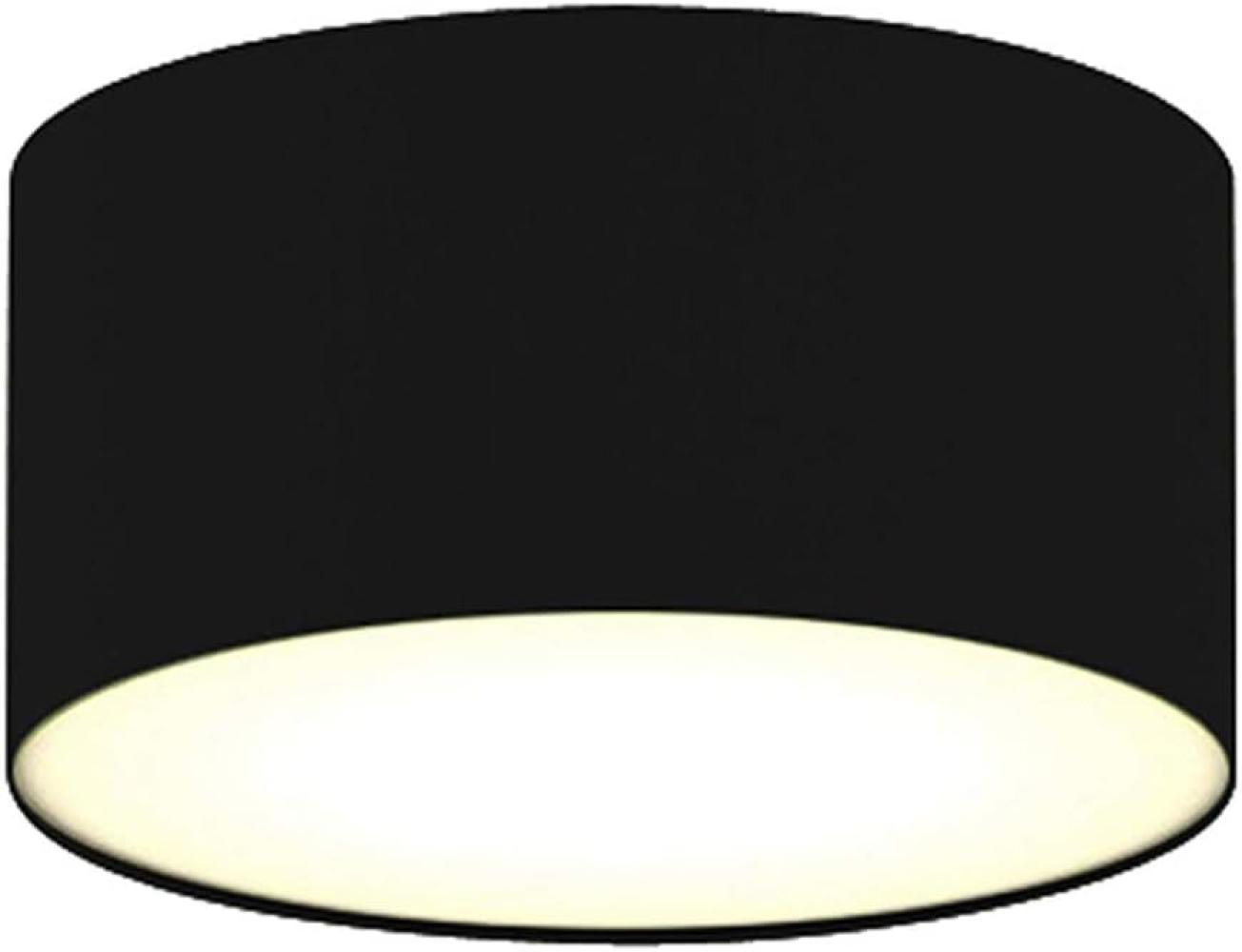 Deckenleuchte mit LED, Stoff schwarz/satinierte Abdeckung, Ø 20cm, CEILING DREAM Bild 1