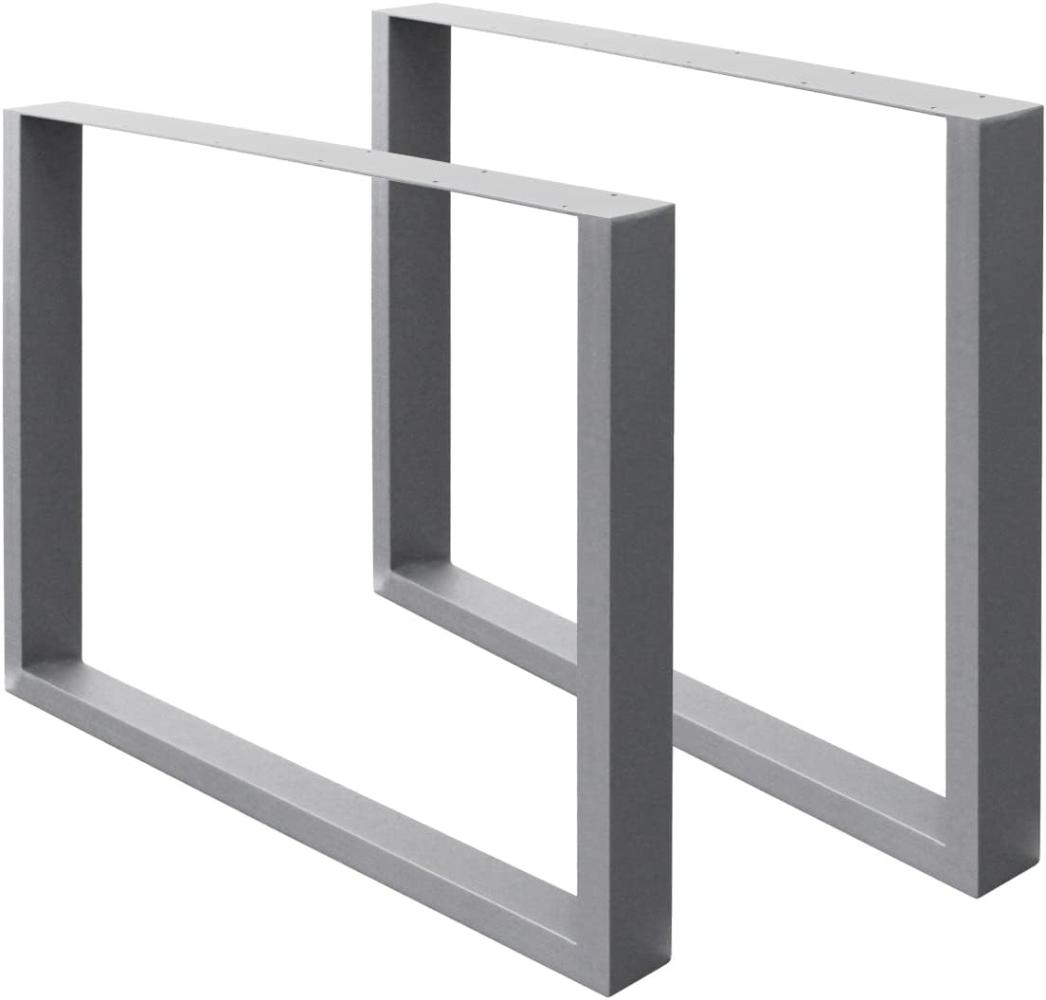 Tischbeine 2er Set 80x72 cm Grau aus Stahl Bild 1