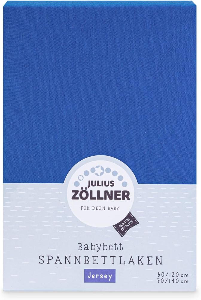 Julius Zöllner Spannbetttuch Jersey für das Kinderbett, Größe: 60x120 / 70x140 cm, blau Bild 1