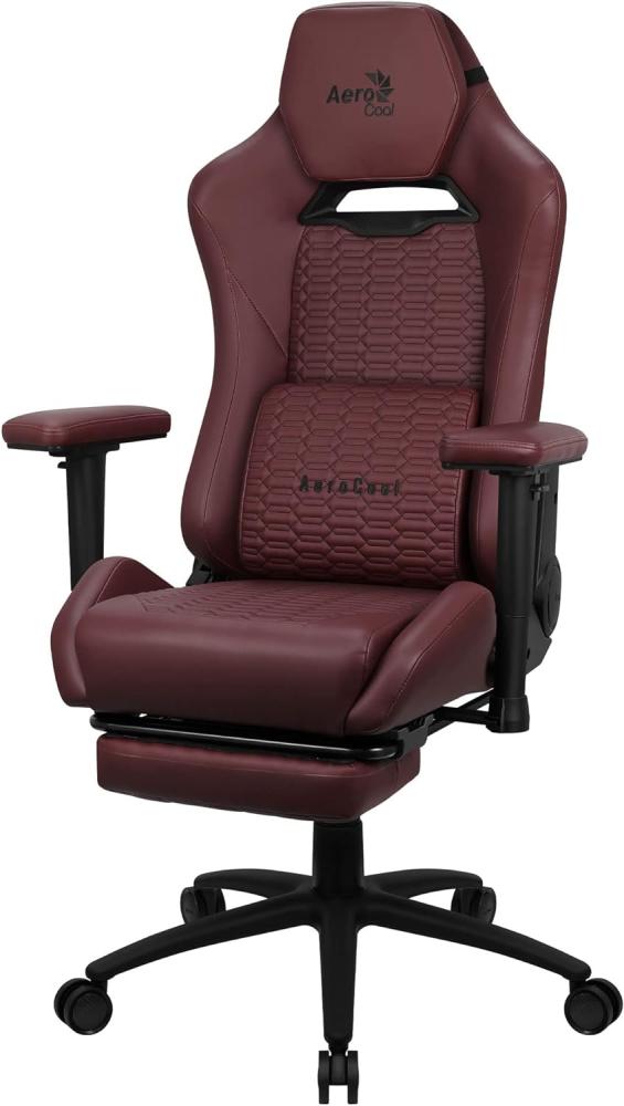 Aerocool ROYALTUSCANRD, Premium ergonomischer Gaming-Stuhl, Bein, Kunstleder, Rot Bild 1
