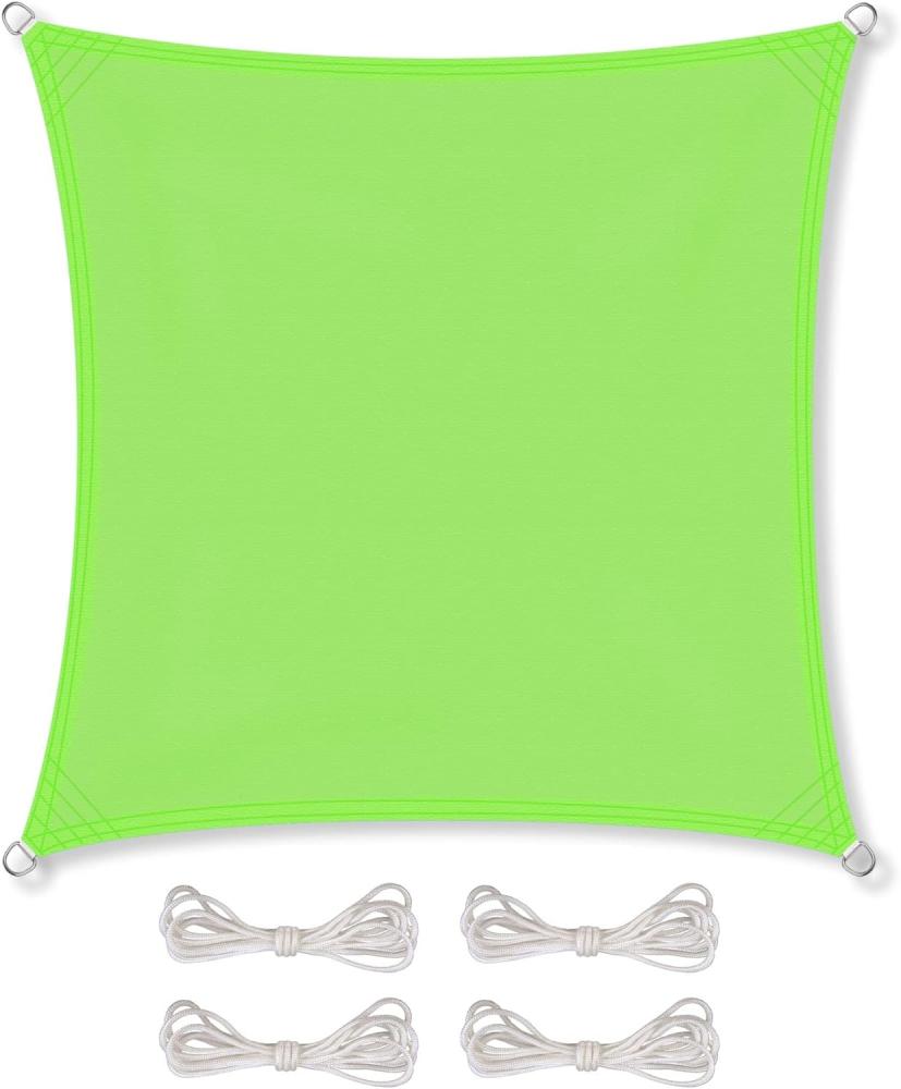CelinaSun Sonnensegel inkl Befestigungsseile Premium PES Polyester wasserabweisend imprägniert Quadrat 2,6 x 2,6 m grün Bild 1