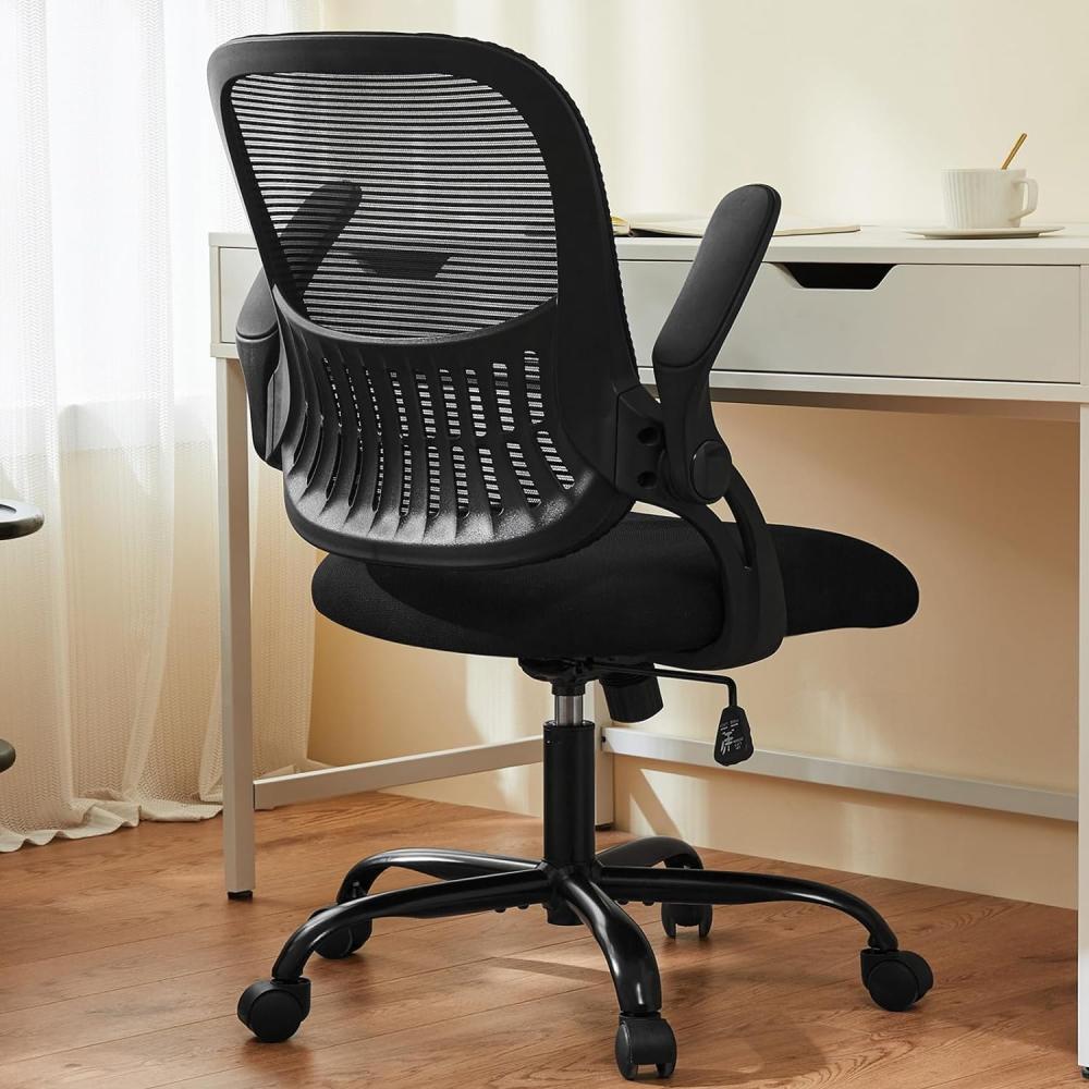 Sweetcrispy Bürostuhl Ergonomisch, Schreibtischstuhl mit Lendenwirbelstütze, Höhenverstellbarkeit Stuhl, Bürostühle mit Armlehne, Office Chair Geeignet für Büro und Schlafzimmer Bild 1