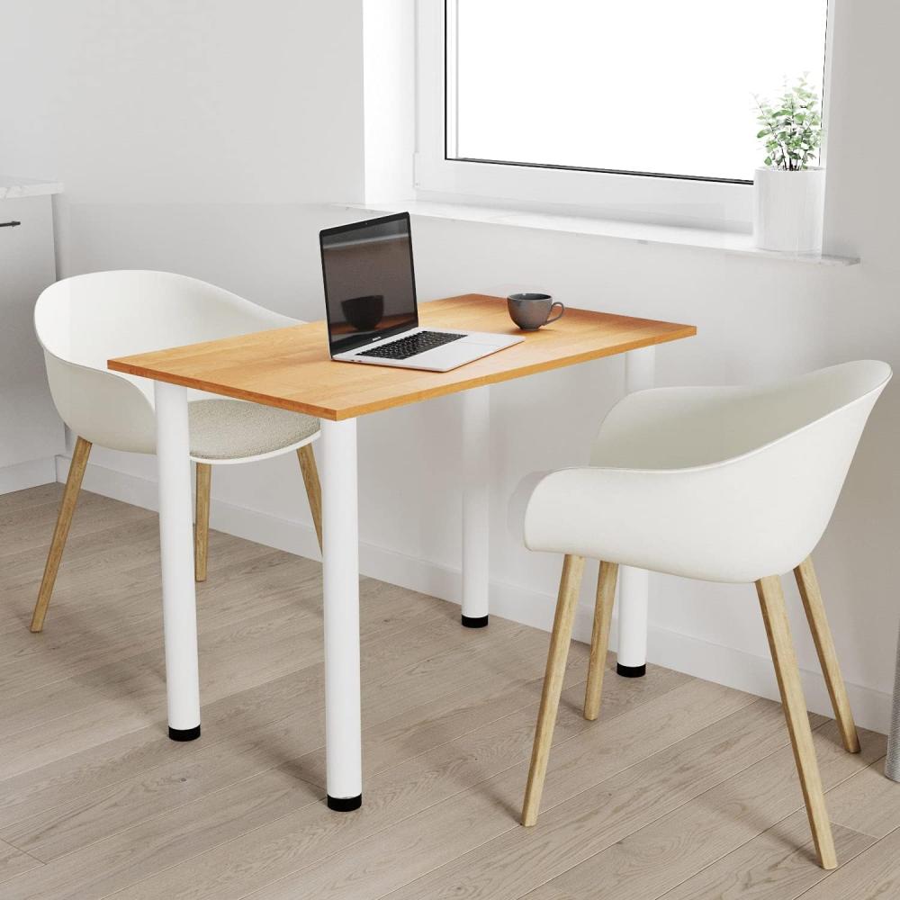60x40 | Esszimmertisch - Esstisch - Tisch mit weißen Beinen - Küchentisch - Bürotisch | Erle Bild 1