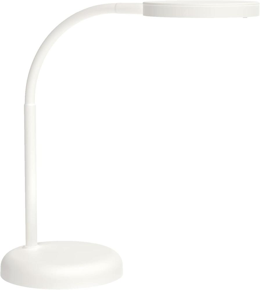 Maul LED-Tischleuchte MAULjoy – kleine Arbeitsplatzleuchte für Homeoffice und Schüler-Schreibtisch – flexible Schreibtischlampe mit 3000K Farbtemperatur – Weiß Bild 1