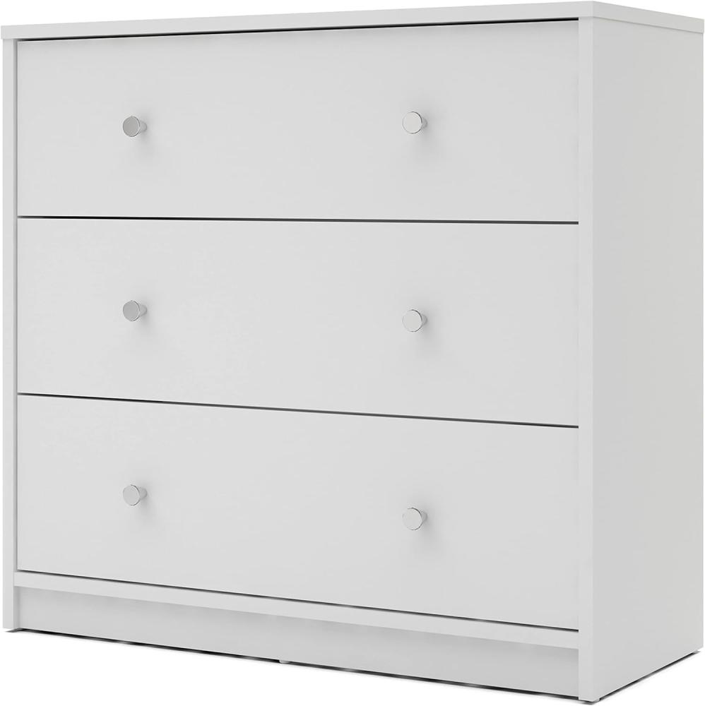 Tvilum Kommode mit drei Schubladen, weiße Farbe, 72,4 x 68,3 x 30,1 cm Bild 1