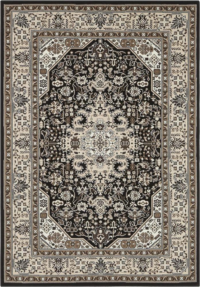 Orientalischer Kurzflor Teppich Skazar Isfahan Creme Braun - 80x150x0,9cm Bild 1