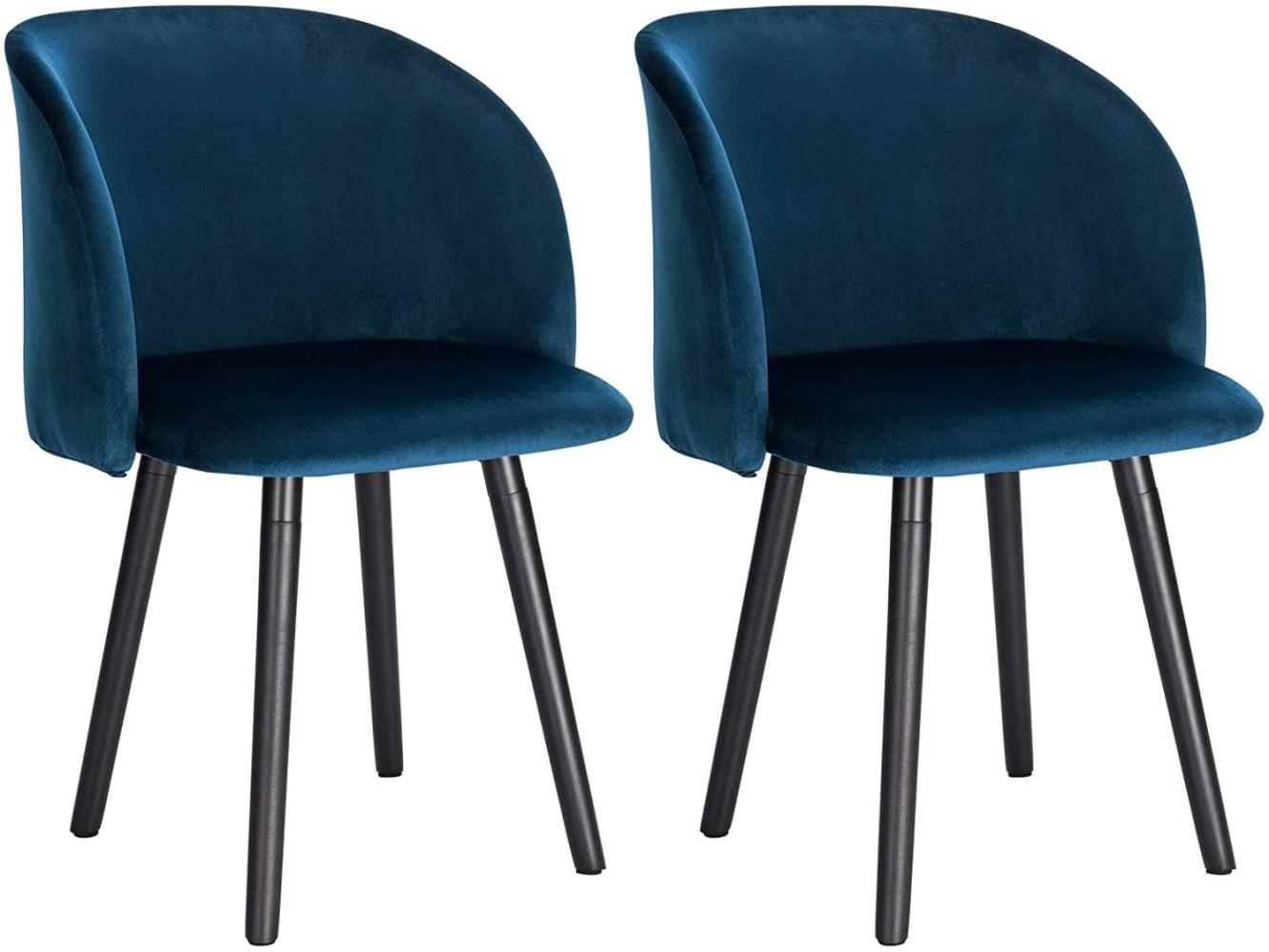 Esszimmerstühle aus Samt Modell Ann blau Bild 1