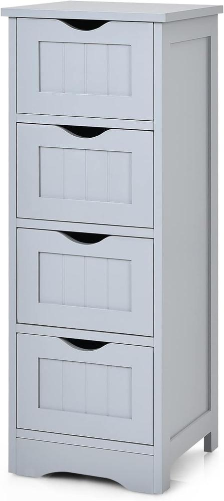 COSTWAY Badezimmerschrank mit 4 Schubladen, grau Bild 1