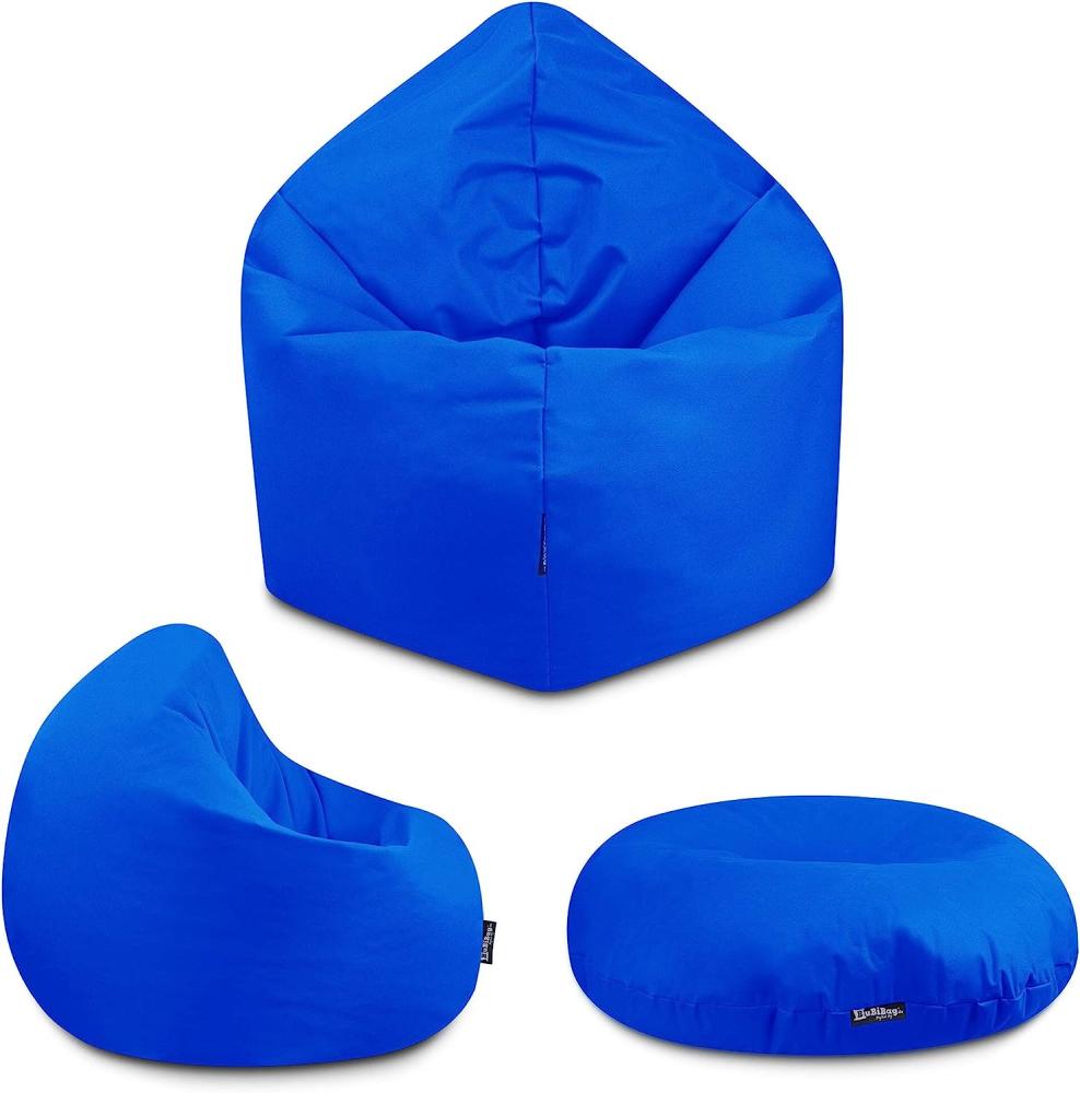 BuBiBag - 2in1 Sitzsack Bodenkissen - Outdoor Sitzsäcke Indoor Beanbag, Blau, Ø 145,0 cm Bild 1