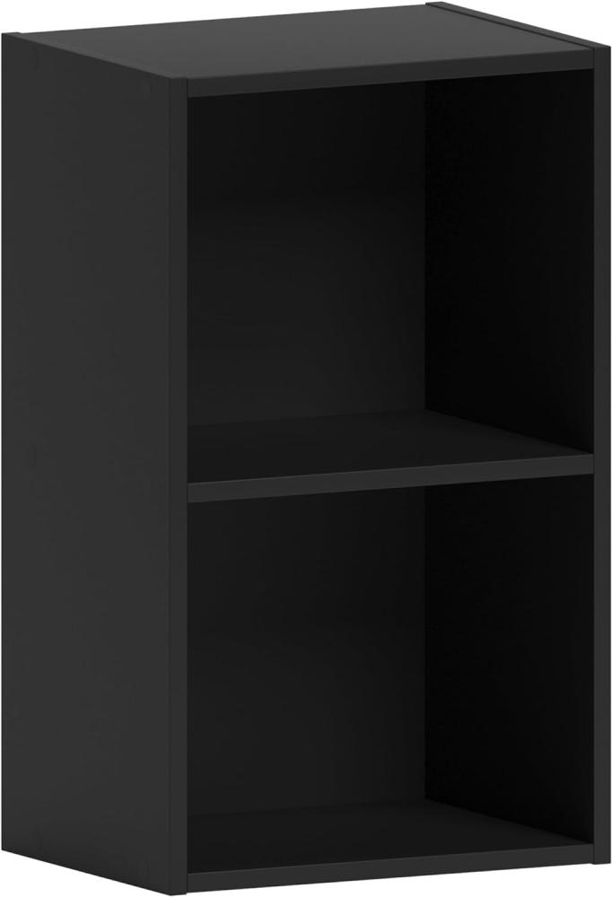 Vida Designs Oxford, mit 2 Ebenen, Bücherregal, Regal, Holz, Schwarz, für Wohnzimmer Bild 1